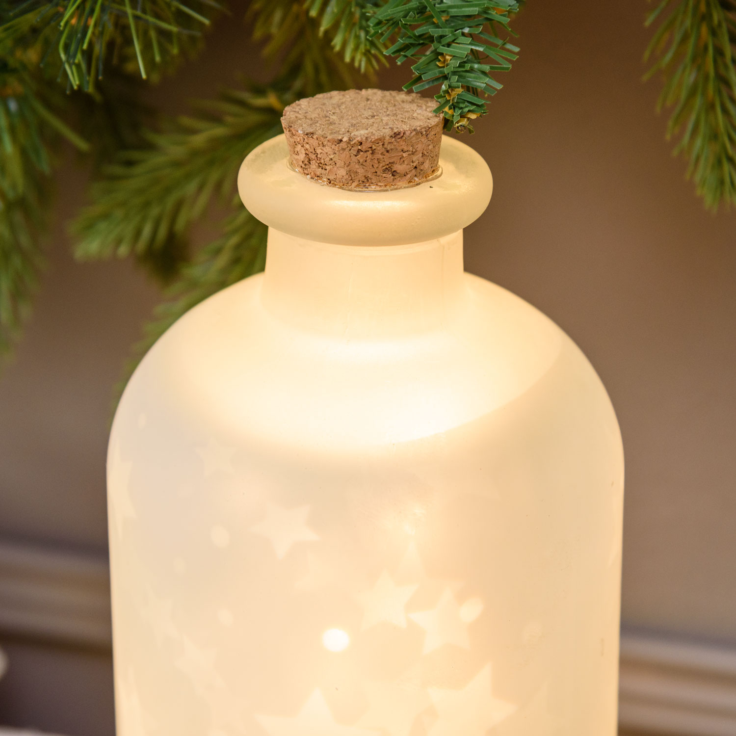 Bouteille Ronde Magique avec projection rotative d'étoiles, 32 cm, led blanc chaud 6 Bouteille Ronde Magique avec projection rotative d'étoiles, 32 cm, led blanc chaud 6