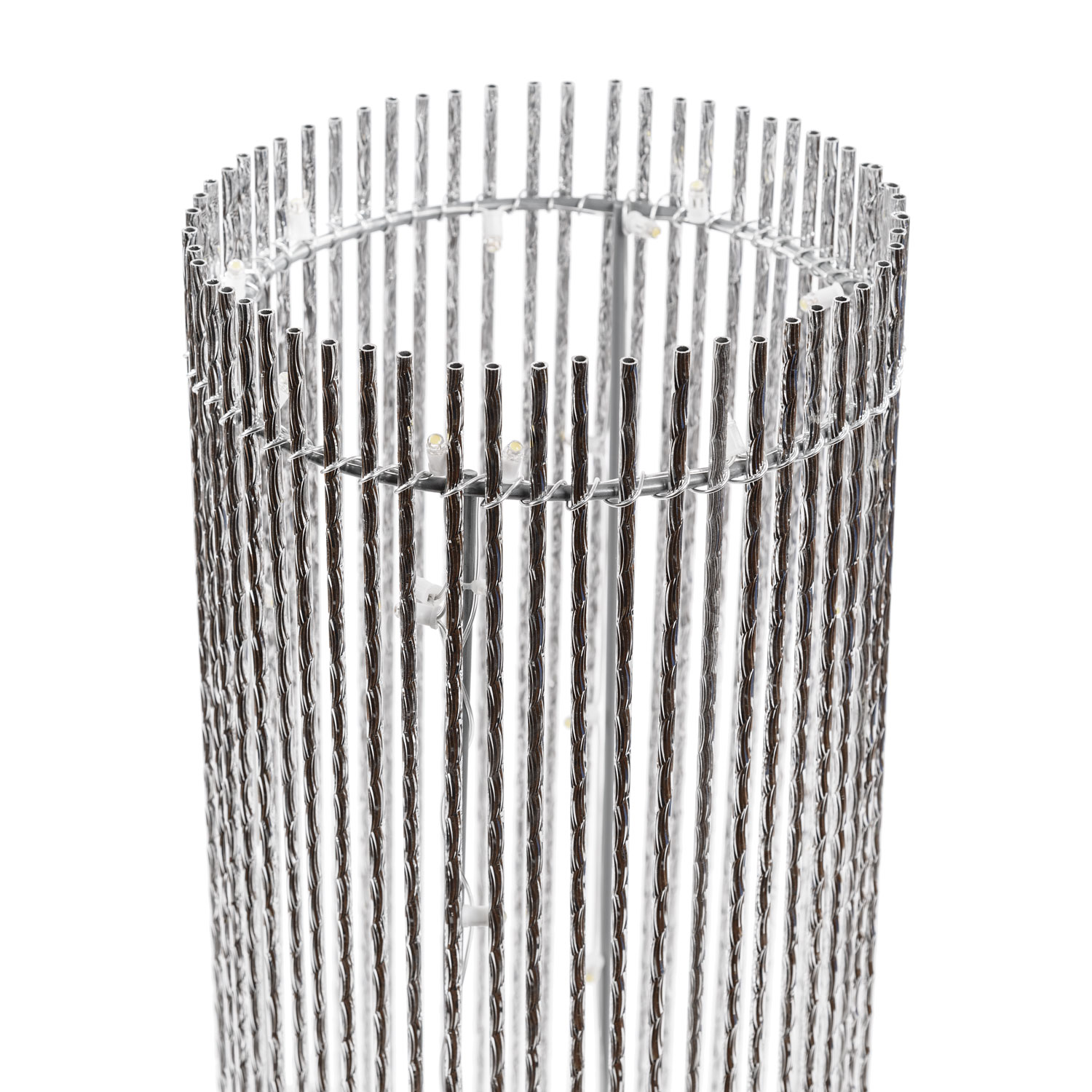 Colonne vase argenté h 100 cm, 60 led blanc chaud 4 Colonne vase argenté h 100 cm, 60 led blanc chaud 4