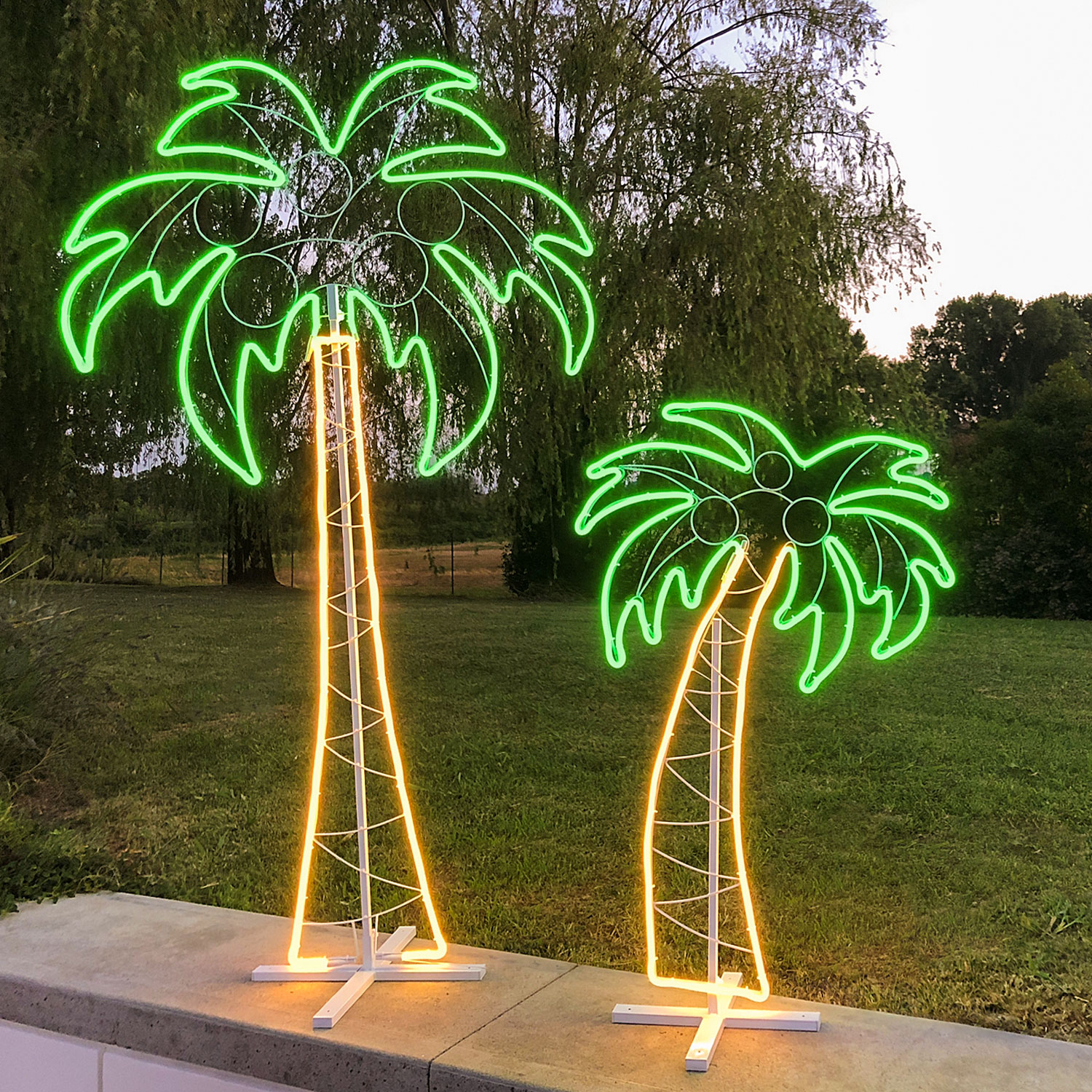 Figura Palmera, manguera efecto neón, 200 cm, 1078 led blanco cálido y verde 4 Figura Palmera, manguera efecto neón, 200 cm, 1078 led blanco cálido y verde 4