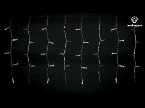 Lichtervorhang 3 x h 0,5 m, 120 Maxi LEDs kaltweiß, transparentes Kabel, erweiterbar 2 Lichtervorhang 3 x h 0,5 m, 120 Maxi LEDs kaltweiß, transparentes Kabel, erweiterbar 2