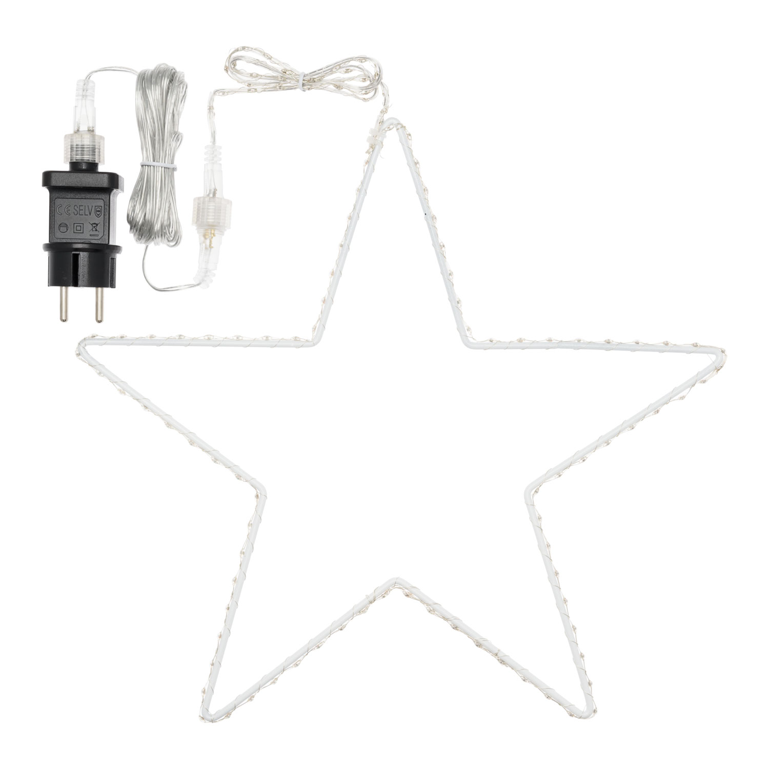 Stern aus weißem Metall Ø 35 cm, 113 Micro LEDs RGB farbwechselnd 3 Stern aus weißem Metall Ø 35 cm, 113 Micro LEDs RGB farbwechselnd 3