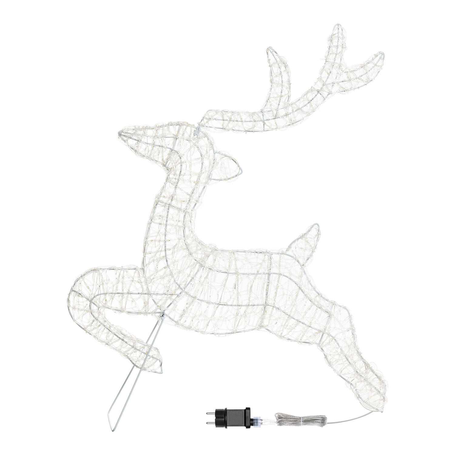 Renne avec Traîneau 2D, h. 80 cm, gouttes led blanc froid 3 Renne avec Traîneau 2D, h. 80 cm, gouttes led blanc froid 3
