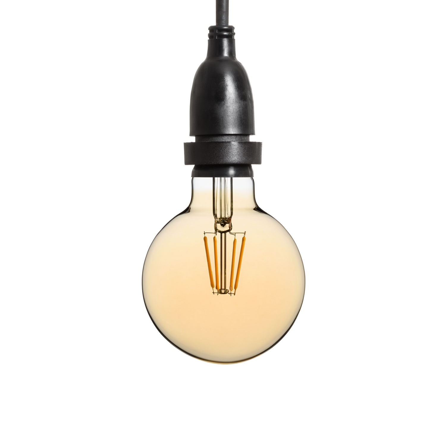 Lampadina da 4 Watt globo Ø 95 mm a sospensione, 4 metri di cavo nero 2 Lampadina da 4 Watt globo Ø 95 mm a sospensione, 4 metri di cavo nero 2