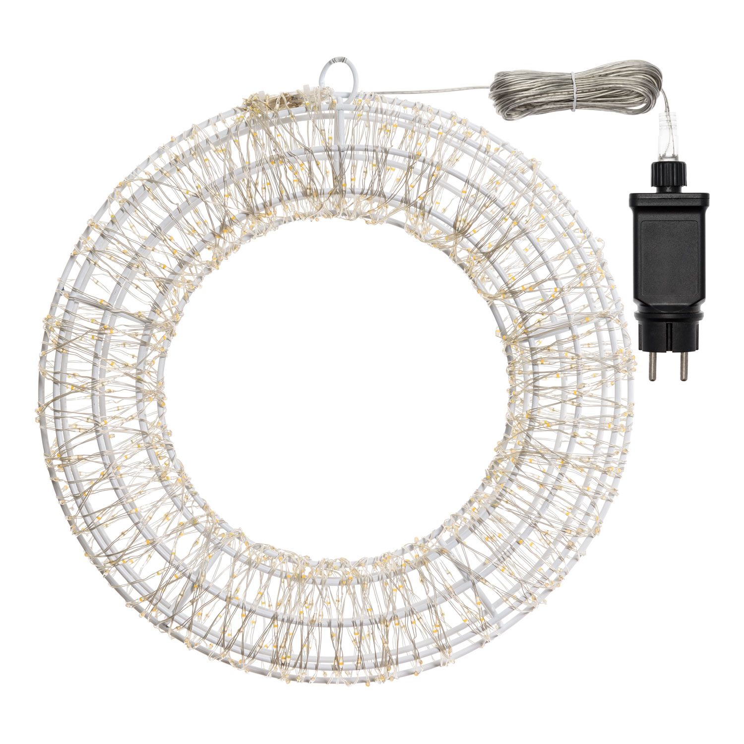 Couronne Blanche en 3D, Ø 35 cm, 1000 Microled haute densité blanc chaud et froid, utilisation en intérieur 3 Couronne Blanche en 3D, Ø 35 cm, 1000 Microled haute densité blanc chaud et froid, utilisation en intérieur 3