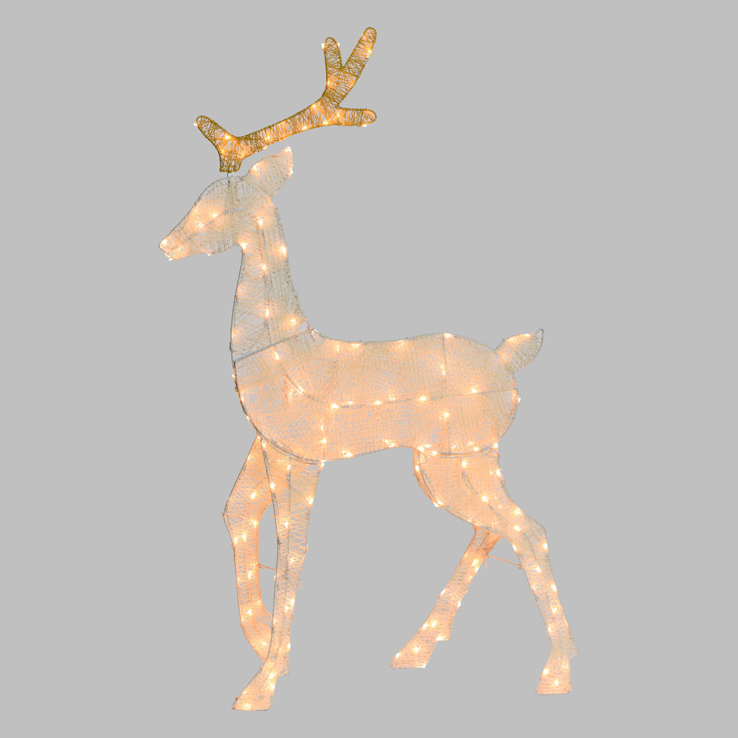 Renne 2D Light Crème et Marron h 143 cm, led blanc chaud traditionnel 3 Renne 2D Light Crème et Marron h 143 cm, led blanc chaud traditionnel 3