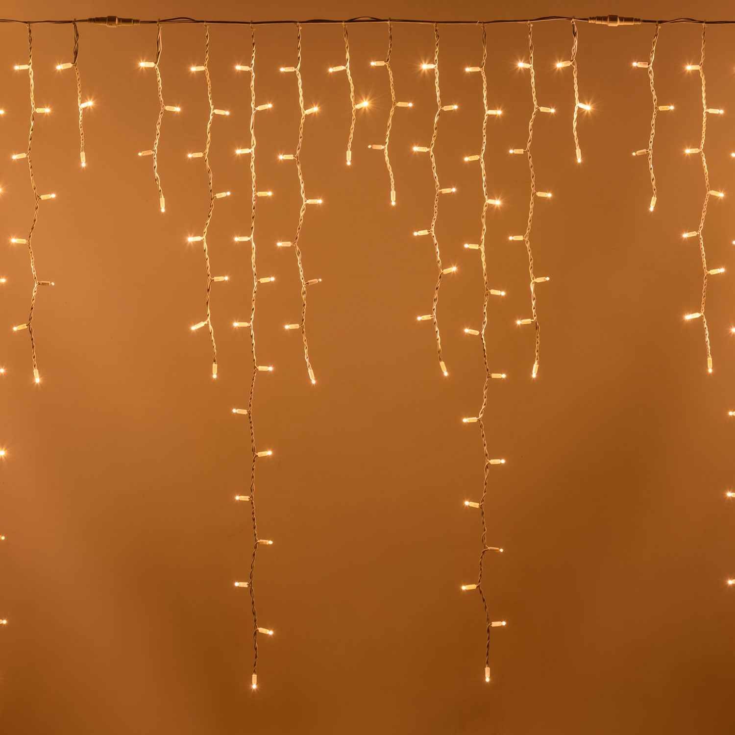 Stalactite 3 x h 1,5 m, 342 maxiled blanc chaud, câble blanc, prolongeable, IP67