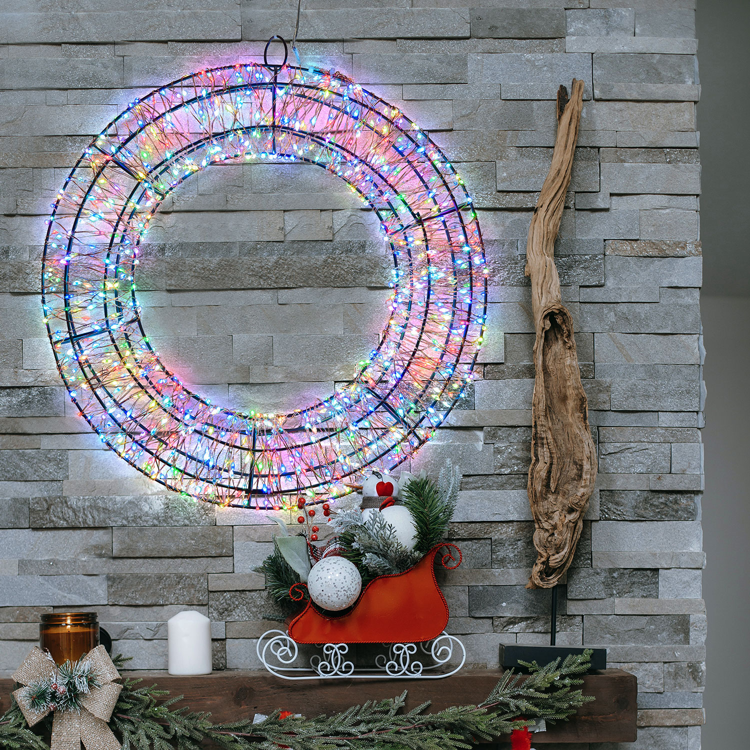 Corona 3D, Ø 35 cm, 1000 micro led RGB cambia color, uso en interiores 7 Corona 3D, Ø 35 cm, 1000 micro led RGB cambia color, uso en interiores 7