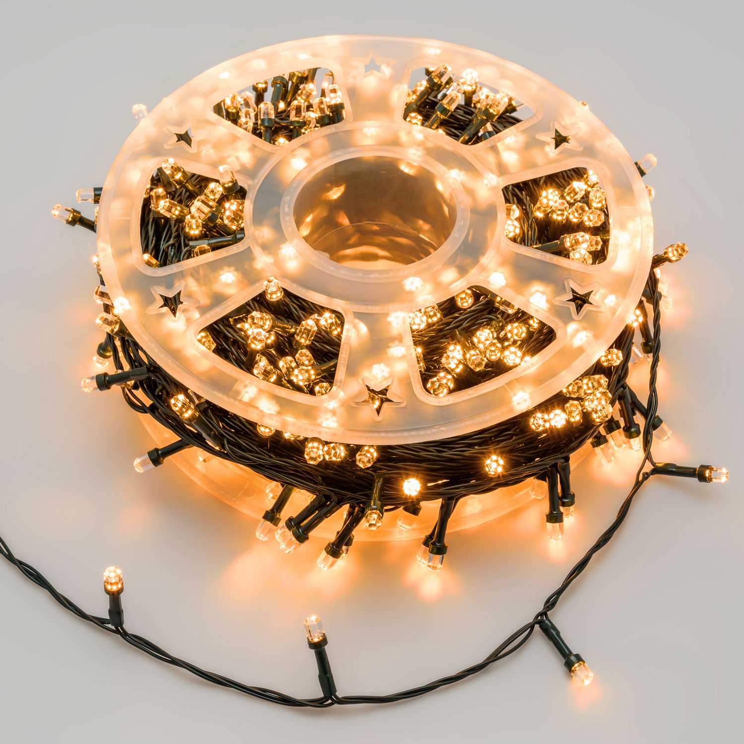 Guirlande 50,5 m, 500 led Diamant blanc chaud tradidionnel, câble vert Guirlande 50,5 m, 500 led Diamant blanc chaud tradidionnel, câble vert