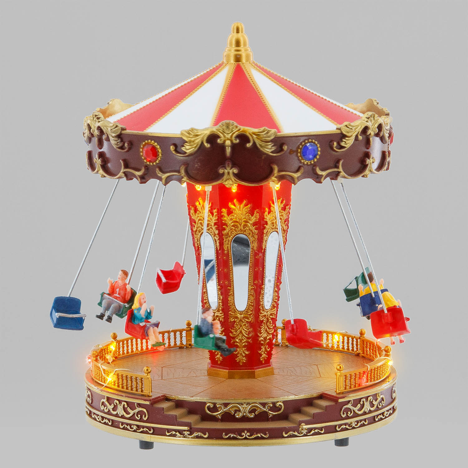 Villaggio di Natale, Giostra Luna Park, h 27 cm, musiche natalizie 6