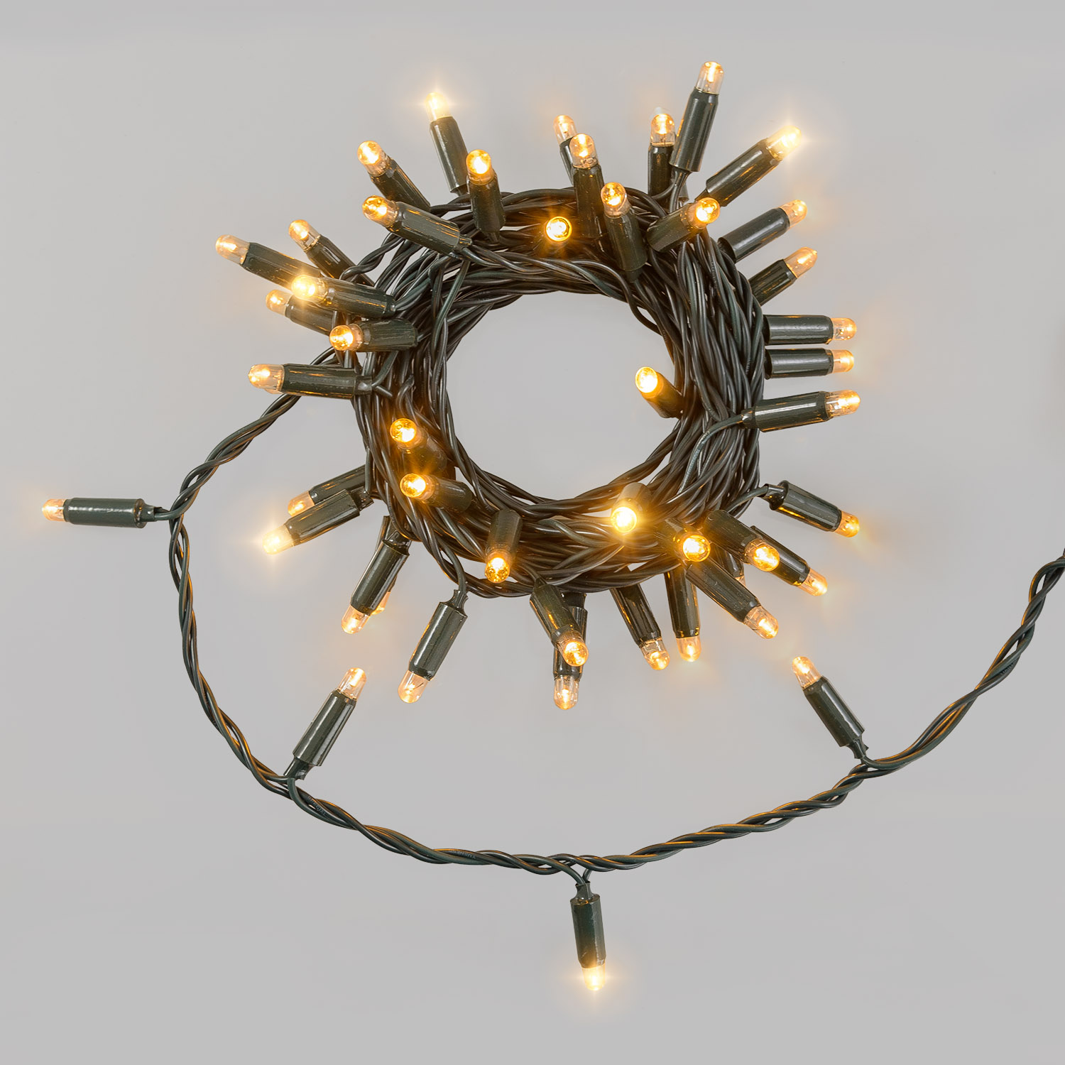 5 m Warm White Connect ProLine 36V Dual Color Flashing String Lights, 50 maxiLEDs, green cable 10