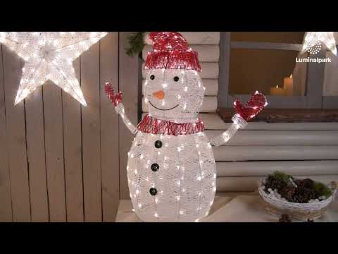 Muñeco de nieve 3D White & Color, h 75 cm, Dual Color led blanco cálido y frío 2