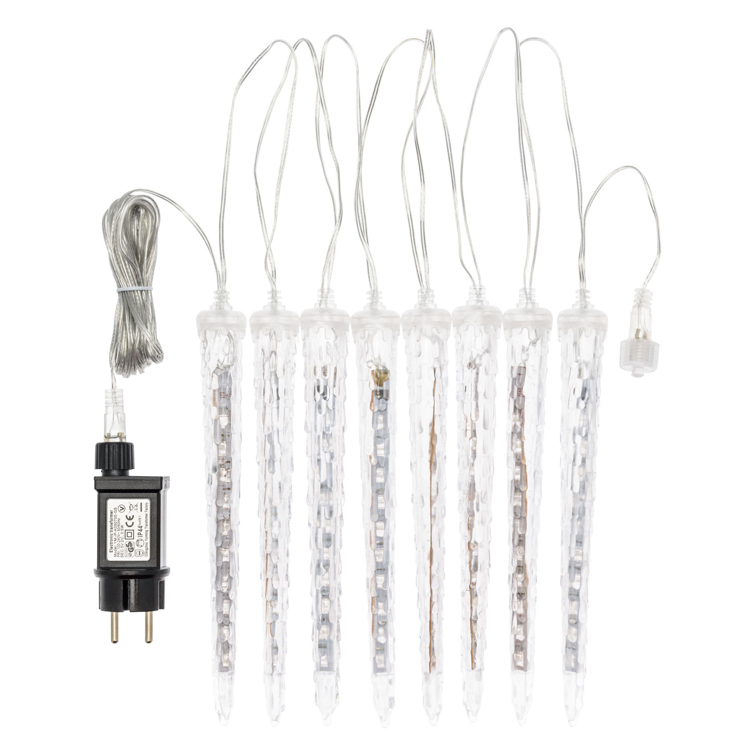Guirlande 2,4 m, 8 Glaçons h. 22 cm, 80 LED blanc froid 4 Guirlande 2,4 m, 8 Glaçons h. 22 cm, 80 LED blanc froid 4