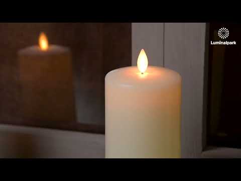 Pillar Candle with wick, shiny smooth ivory wax, h 15 cm 2 Pillar Candle with wick, shiny smooth ivory wax, h 15 cm 2