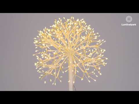 Weiße Stehleuchte Kugel RICCO, H 115 cm, 384 Micro-LEDs warmweiß, für Innenbereich 2