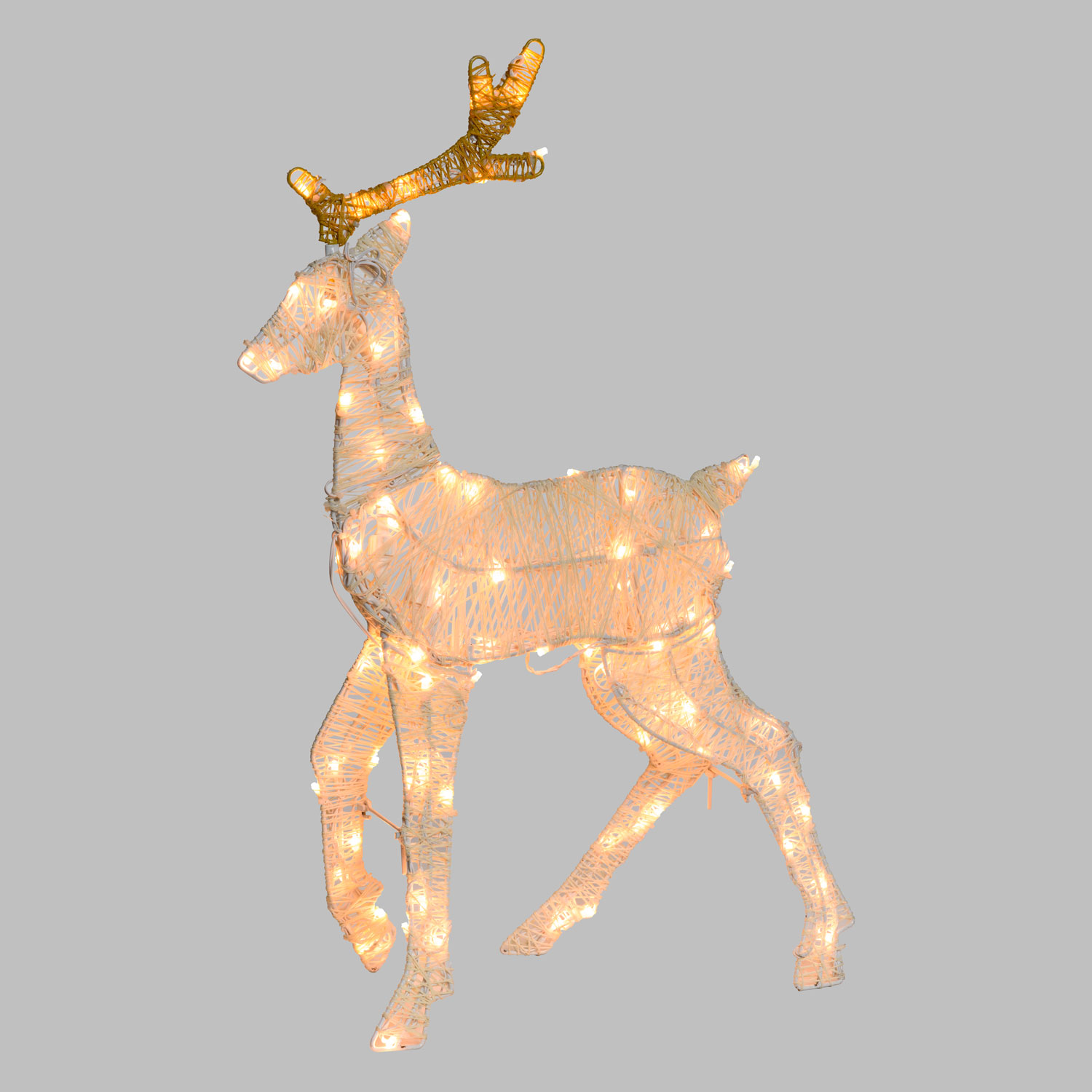 Renne 2D Light Crème et Marron h 72 cm, led blanc chaud traditionnel 5