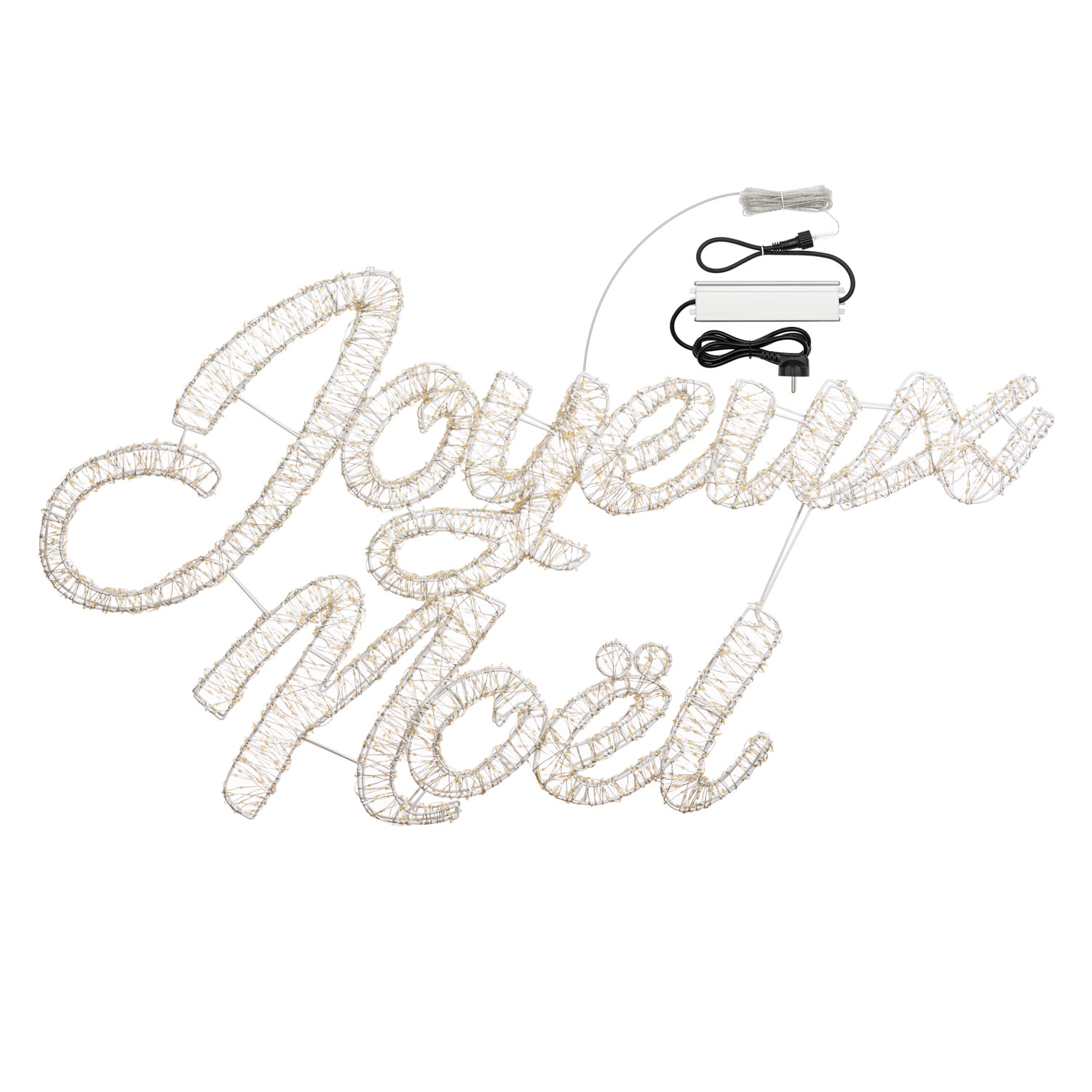 3D Leuchtschrift Joyeux Noel, 3500 MicroLEDs kalt- und warmweiß 3 3D Leuchtschrift Joyeux Noel, 3500 MicroLEDs kalt- und warmweiß 3