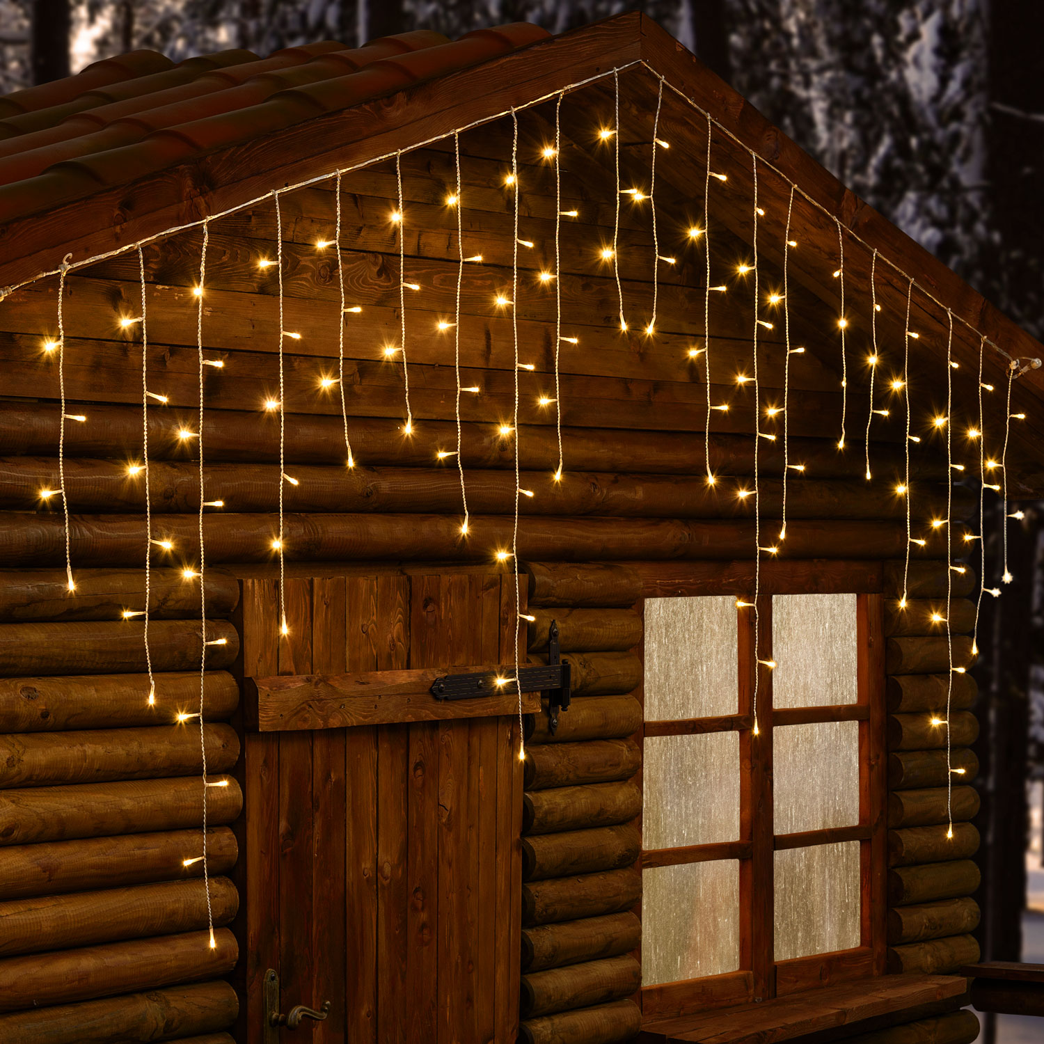 Smart Connect Eisregen-Lichterkette, 3 x h 1 m, 120 LEDs warmweiß, weißes Kabel 1 Smart Connect Eisregen-Lichterkette, 3 x h 1 m, 120 LEDs warmweiß, weißes Kabel 1