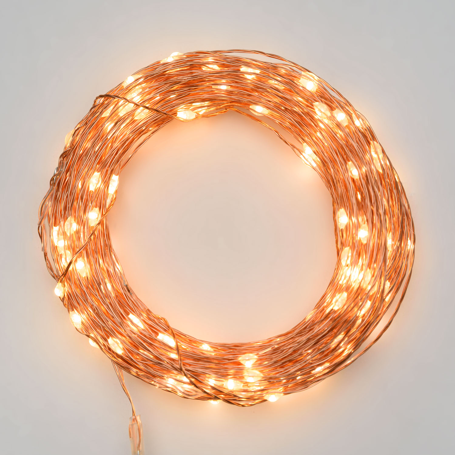 Guirnalda a pilas 20 m, 200 microled blanco cálido, cable metal cobre 4 Guirnalda a pilas 20 m, 200 microled blanco cálido, cable metal cobre 4
