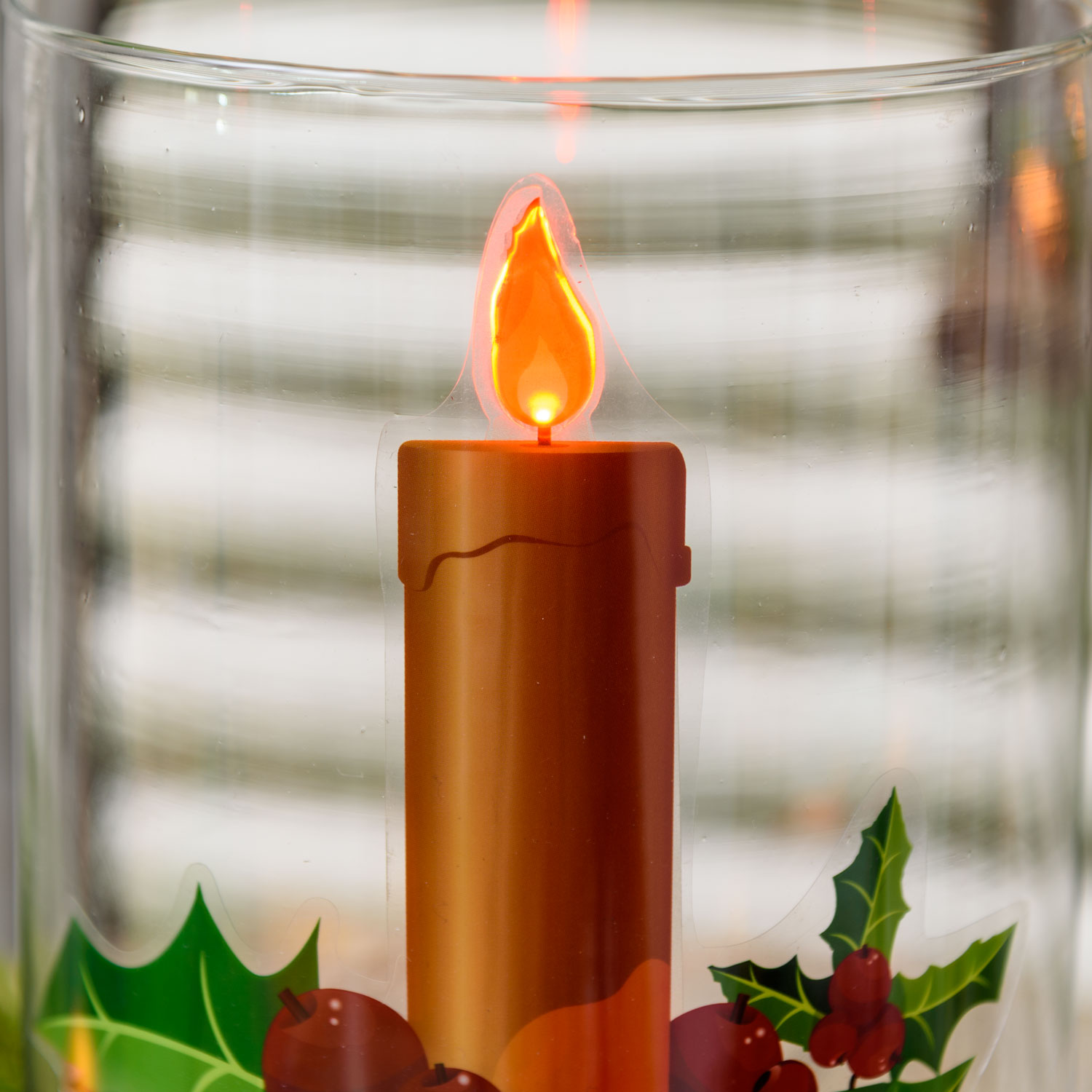 Autocollant vitre de Noël à pile, Bougie avec Houx avec timer, 25 cm 7 Autocollant vitre de Noël à pile, Bougie avec Houx avec timer, 25 cm 7