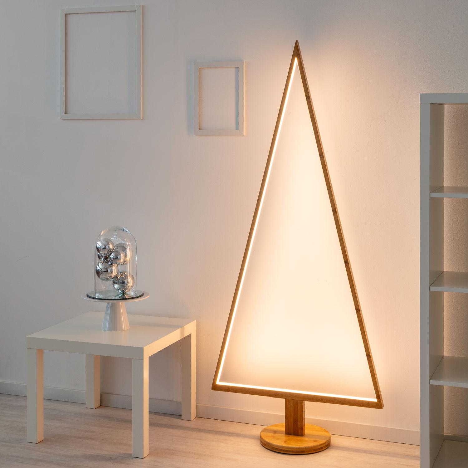 1.7m Natural Wood Chrismas Tree with Base, Design Wood Lights, Warm White Leds 7 1.7m Natural Wood Chrismas Tree with Base, Design Wood Lights, Warm White Leds 7