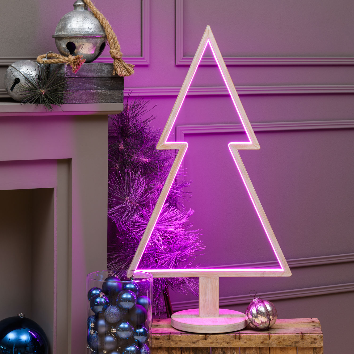 Sapin de Noël avec base en bois blanchi, 90 cm, led RGB et Blanc Chaud 10 Sapin de Noël avec base en bois blanchi, 90 cm, led RGB et Blanc Chaud 10