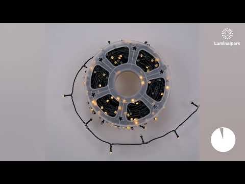 Catena 50 m, 500 led Diamante Bubble bianco caldo, cavo verde 2