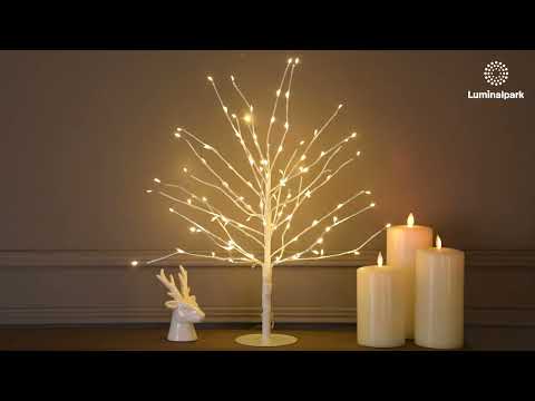 White Linden Branch Tree, h 0.45 m, 108 Warm White MicroLEDs, Indoor use 2 White Linden Branch Tree, h 0.45 m, 108 Warm White MicroLEDs, Indoor use 2