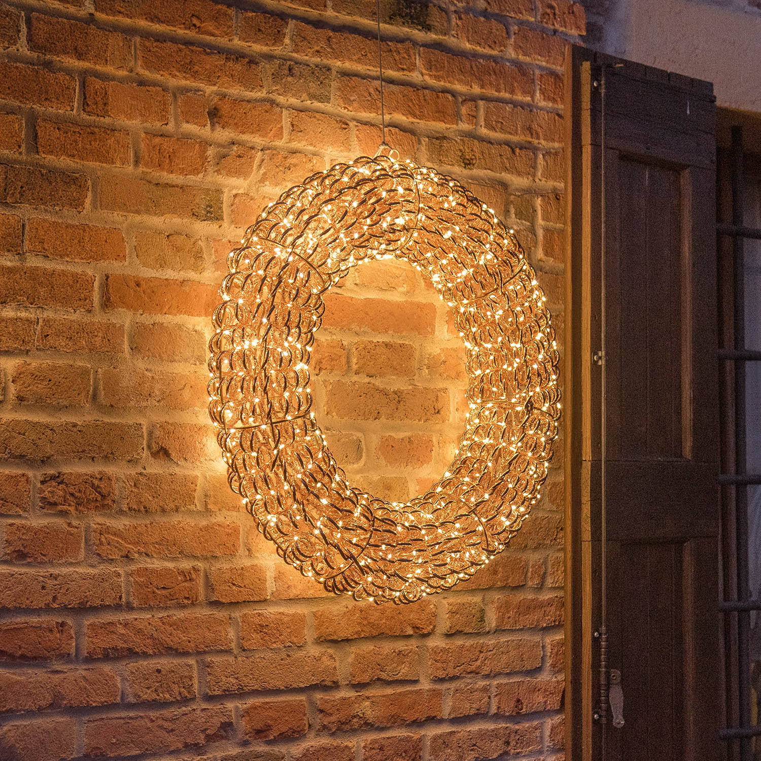 Corona 3D Rose Gold, filo a spirale, ∅70 cm, 960 microled bianco caldo