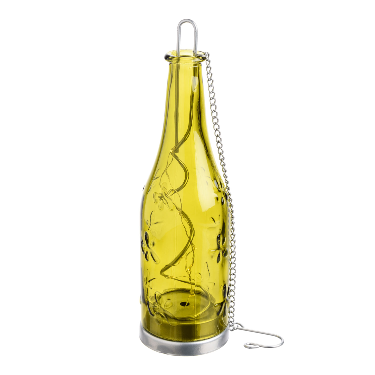 Fairy lights in green glass bottle, warm white micro LED 3 Fairy lights in green glass bottle, warm white micro LED 3