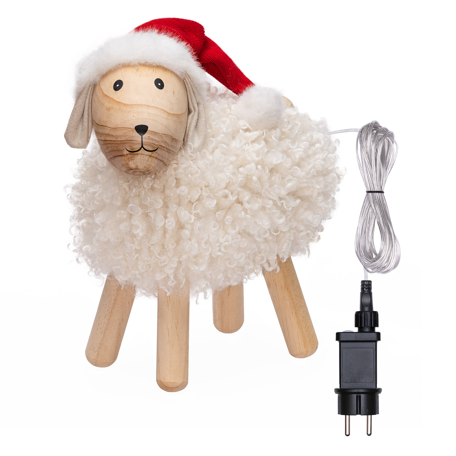 NatAgnello 3D-Leuchtfigur aus Holz, H 35 cm, Dual Color Micro-LEDs warmweiß und mehrfarbig, für den Innenbereich 4
