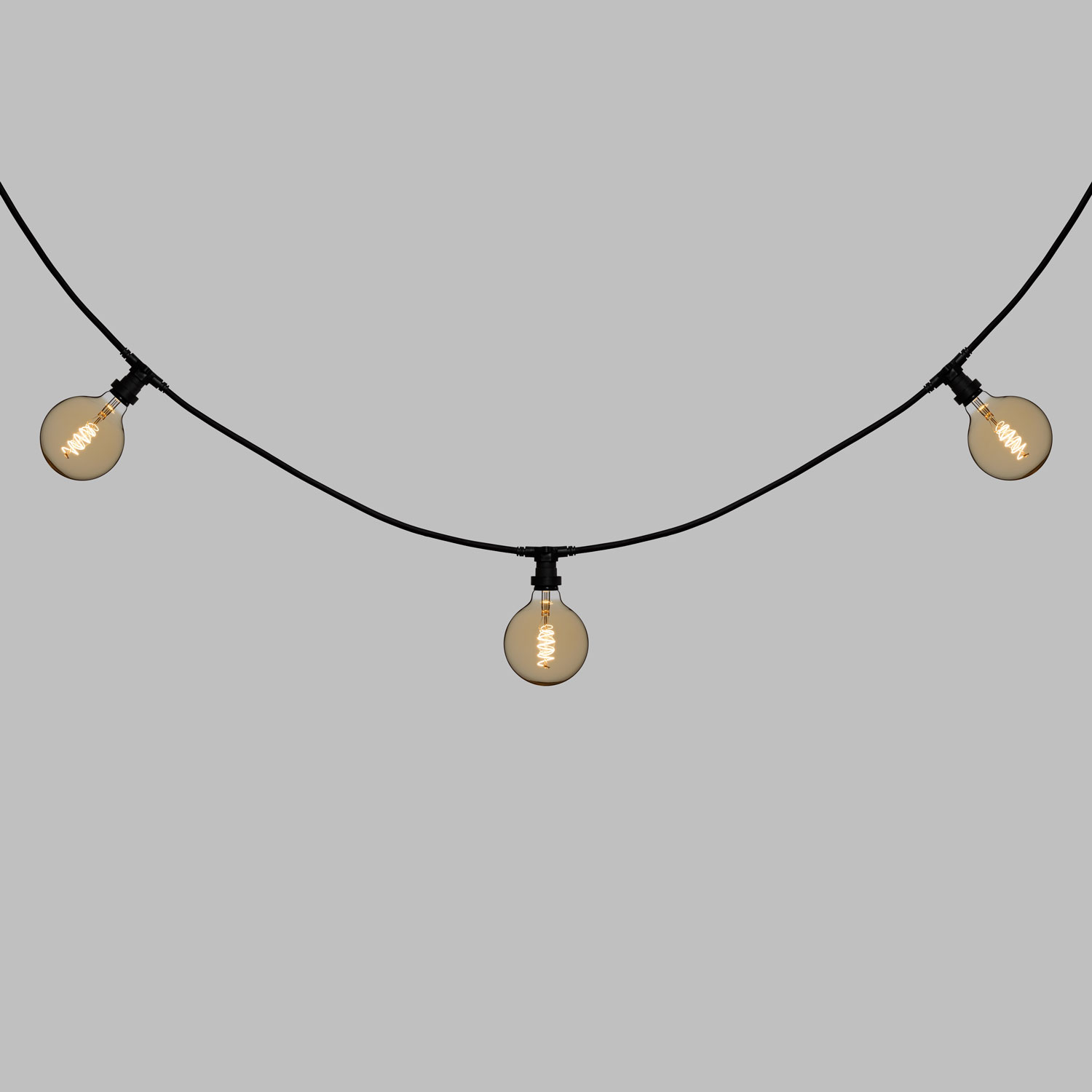 5m Lichterkette, 8 LED Globo Birnen 4 Watt Ø 125 mm, Spiral, schwarzes Kabel, erweiterbar 6 5m Lichterkette, 8 LED Globo Birnen 4 Watt Ø 125 mm, Spiral, schwarzes Kabel, erweiterbar 6