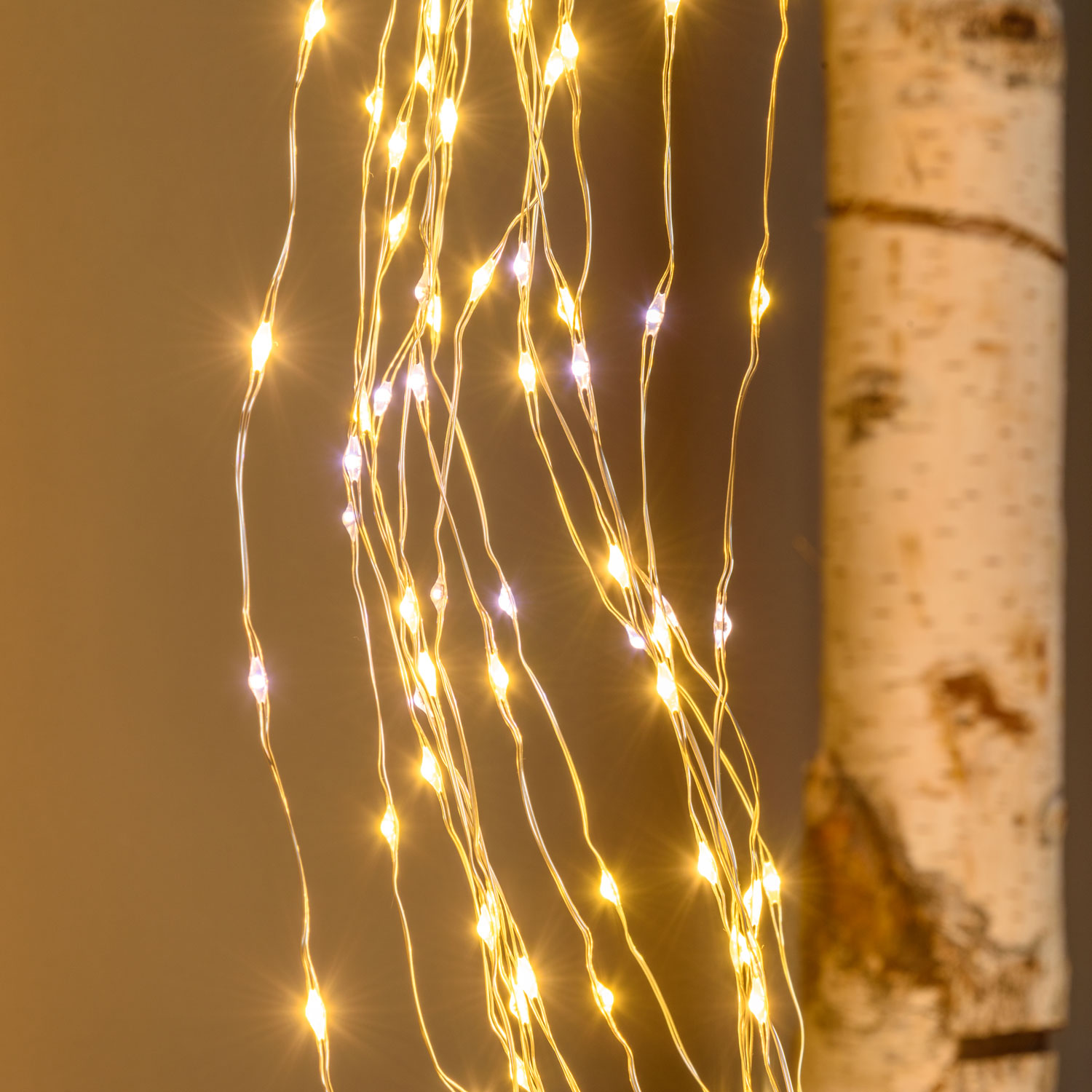 4m 1200 Warm White and White MicroLEDs Cascade of Light with 15 falls, Silver Metal Wire 8 4m 1200 Warm White and White MicroLEDs Cascade of Light with 15 falls, Silver Metal Wire 8