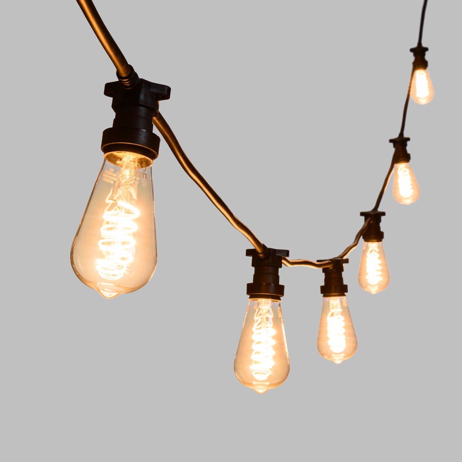 Guirnalda 5m con bombillas led de 4W Edison espiral Ø 64mm 4 Guirnalda 5m con bombillas led de 4W Edison espiral Ø 64mm 4