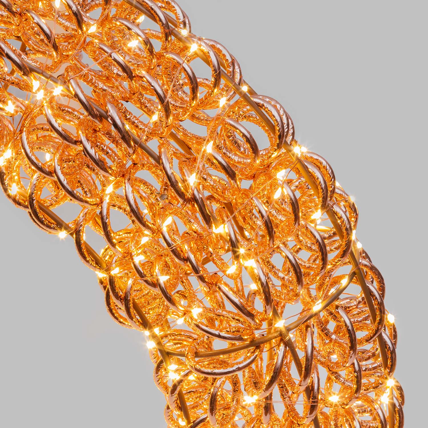 Corona in metallo 3D Rose Gold, filo a spirale, ∅60 cm, 720 microled bianco caldo 4