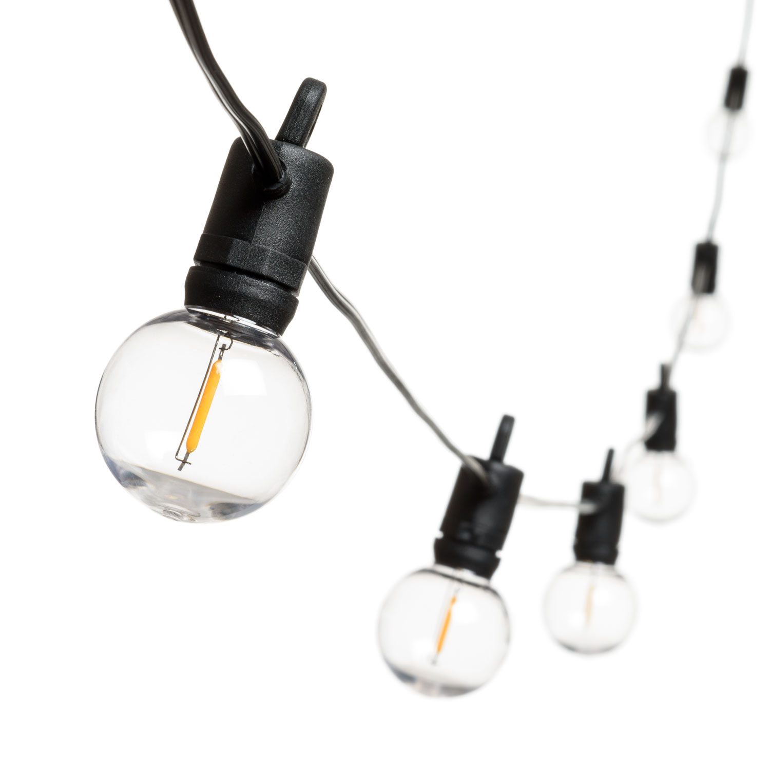 Catena Party light 16 m, 40 lampadine trasparenti Ø 40 mm, led bianco caldo, prolungabile 2 Catena Party light 16 m, 40 lampadine trasparenti Ø 40 mm, led bianco caldo, prolungabile 2