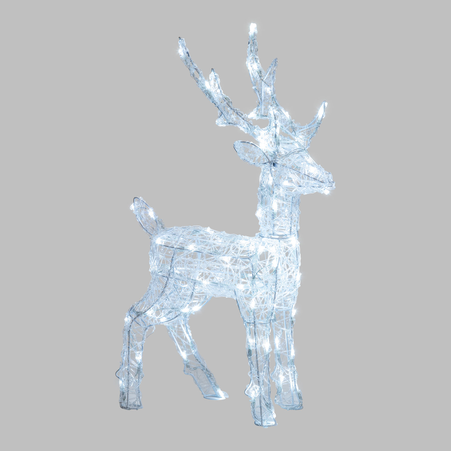 Renne lumineux acrylique, 80 led blanc froid 7 Renne lumineux acrylique, 80 led blanc froid 7