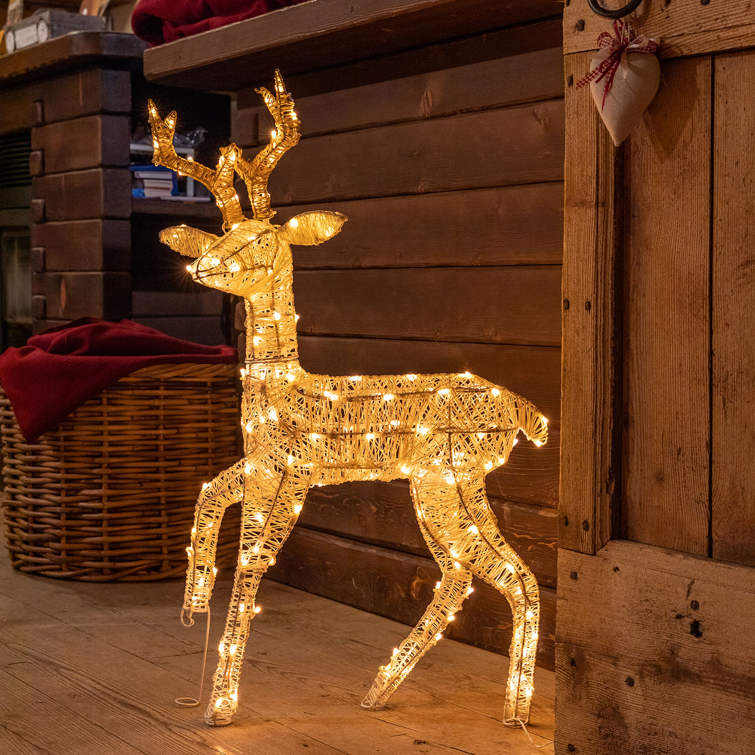 3D Light Cream & Brown Rentier h 85 cm, LEDs Extra Warmweiß 2 3D Light Cream & Brown Rentier h 85 cm, LEDs Extra Warmweiß 2