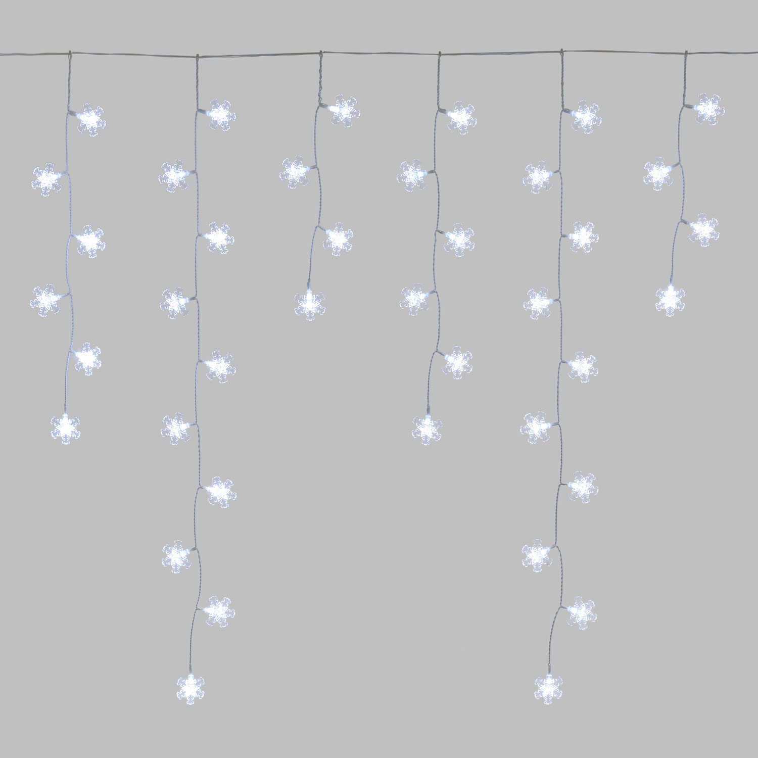Stalactite 3,75 x h 1 m, 136 flocons de neige, led blanc froid 5 Stalactite 3,75 x h 1 m, 136 flocons de neige, led blanc froid 5