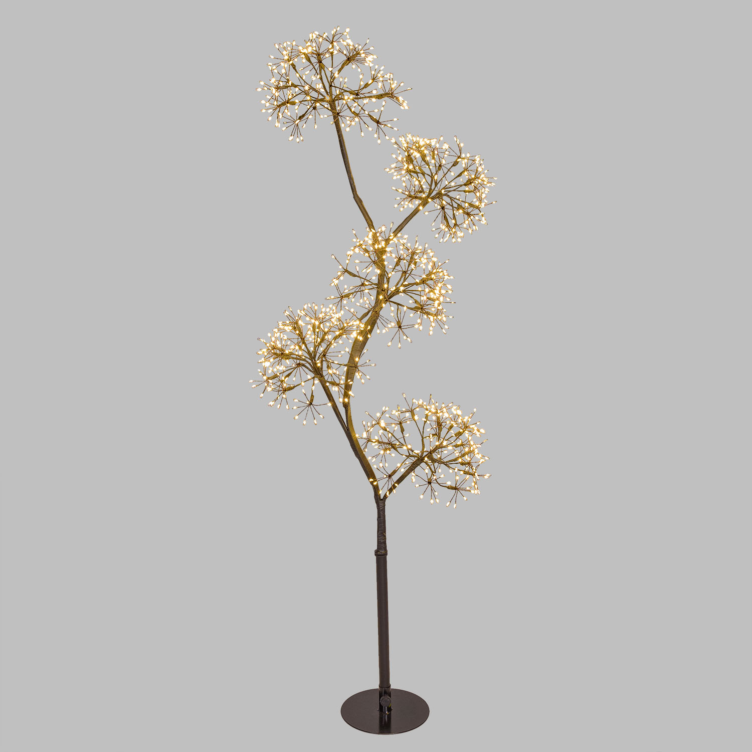 Albero Ramo 5 sfere RICCO nero, h 1,2 m, 1200 microled bianco caldo, uso interno Albero Ramo 5 sfere RICCO nero, h 1,2 m, 1200 microled bianco caldo, uso interno