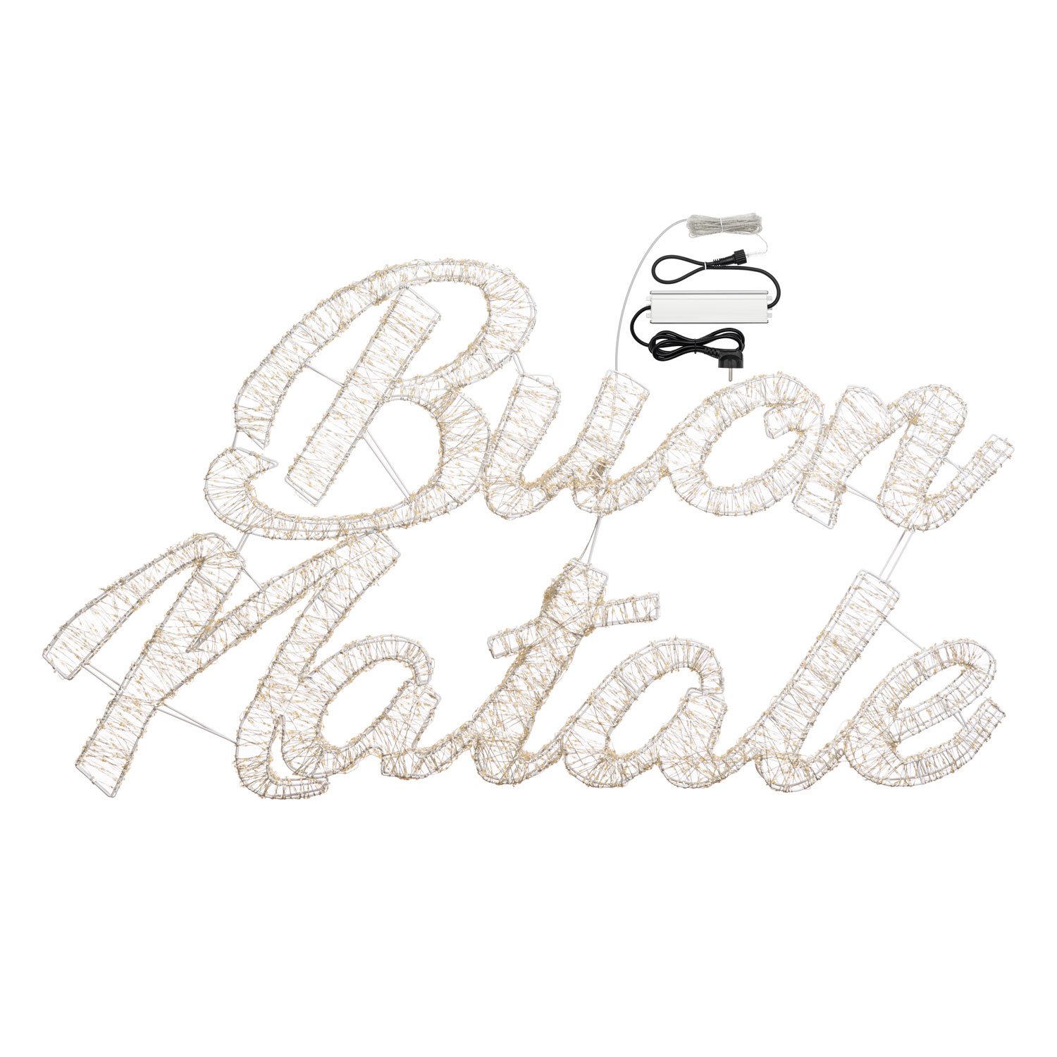 Scritta Buon Natale 3D, 135 x h 75 cm, 6500 microled bianco caldo e freddo, uso esterno 3 Scritta Buon Natale 3D, 135 x h 75 cm, 6500 microled bianco caldo e freddo, uso esterno 3