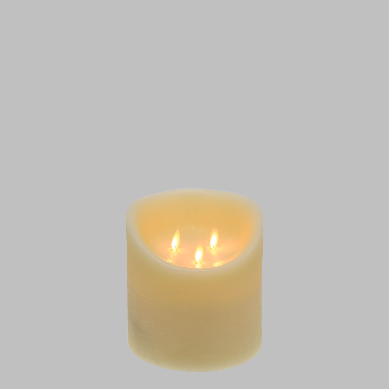 Ivory rough wax Candle, 3 flames, h 15 cm 4 Ivory rough wax Candle, 3 flames, h 15 cm 4