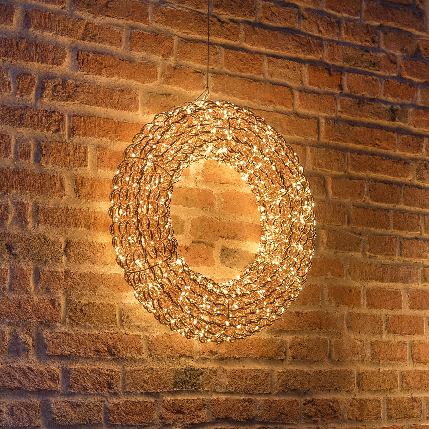 Corona 3D Rose Gold, filo a spirale, ∅60 cm, 720 microled bianco caldo