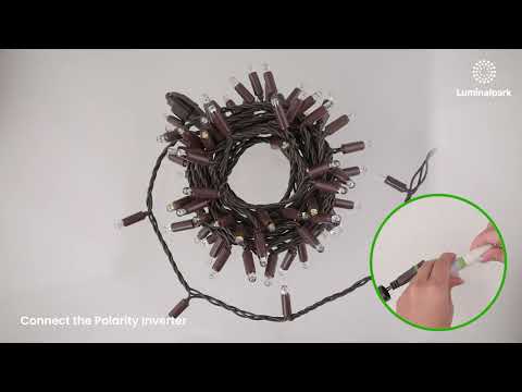 Lichterkette Connect ProLine 36V, 5 m, 50 Maxiled warmweiß, braunes Kabel, erweiterbar 2