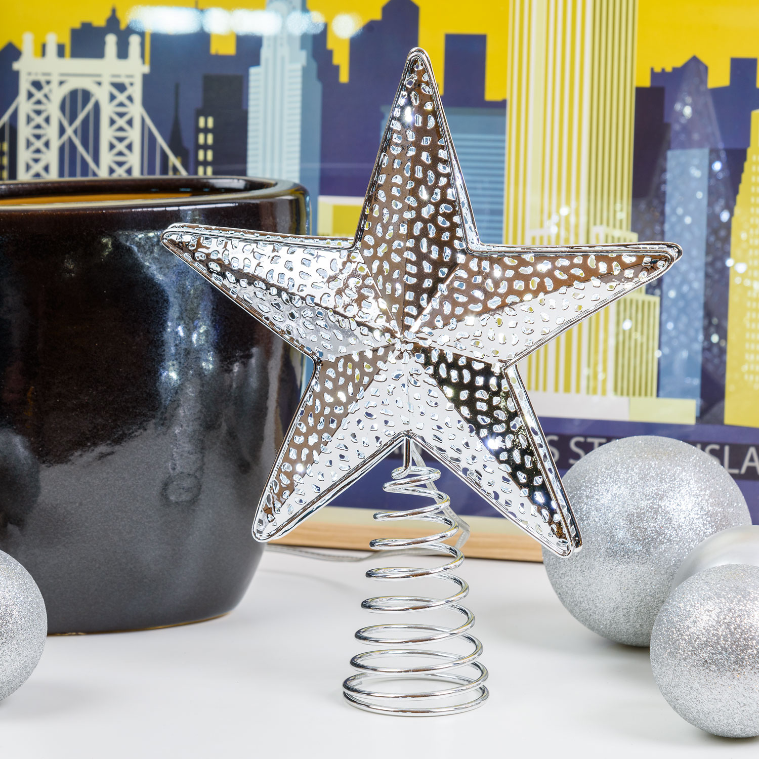 Puntale albero di natale, 15 led bianco freddo 1 Puntale albero di natale, 15 led bianco freddo 1