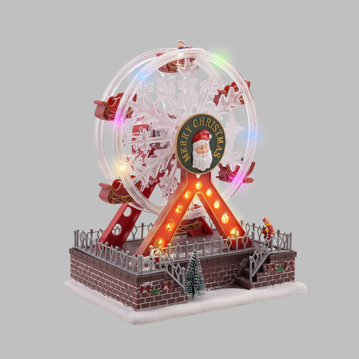 Villaggio di Natale, Ruota Panoramica con movimento rotante, h 29 cm, musiche natalizie Villaggio di Natale, Ruota Panoramica con movimento rotante, h 29 cm, musiche natalizie