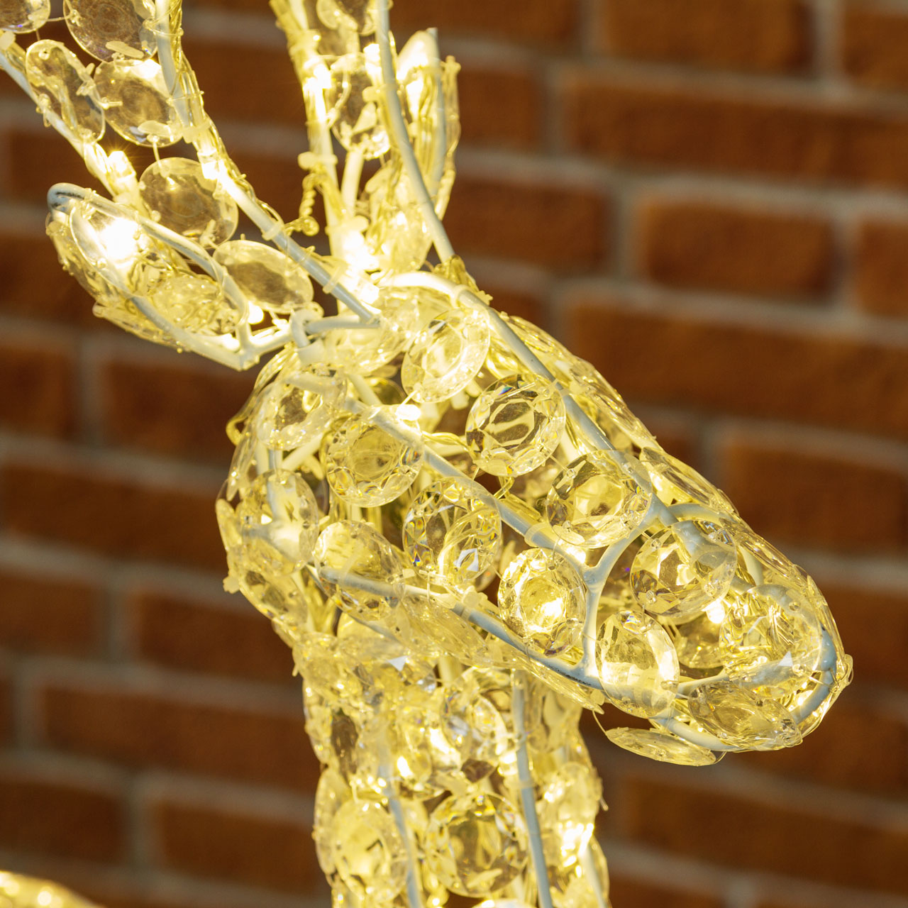 Acrylic Crystals Reindeer Christmas Figure, 250 Warm White LEDs 9 Acrylic Crystals Reindeer Christmas Figure, 250 Warm White LEDs 9