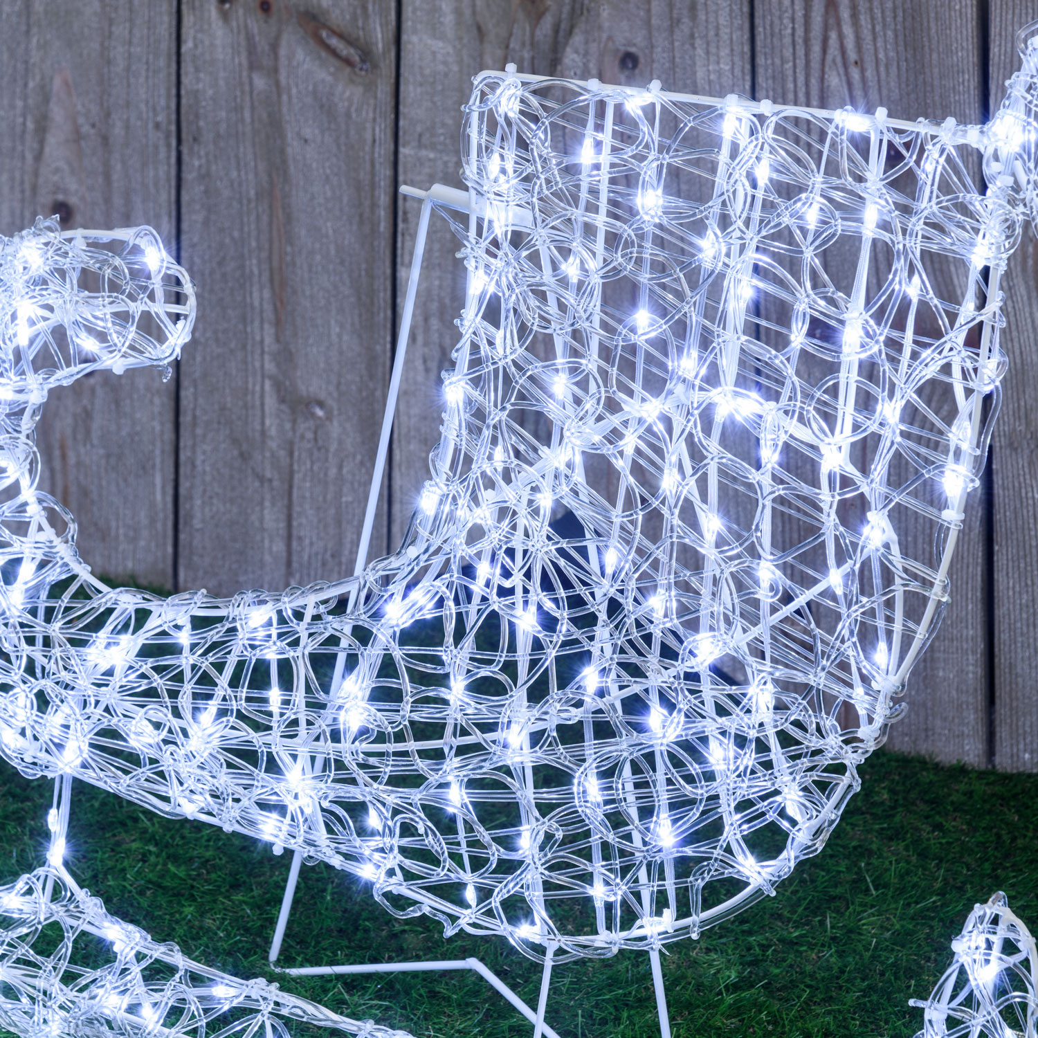 Renne avec Traîneau 2D, h. 80 cm, gouttes led blanc froid 10 Renne avec Traîneau 2D, h. 80 cm, gouttes led blanc froid 10