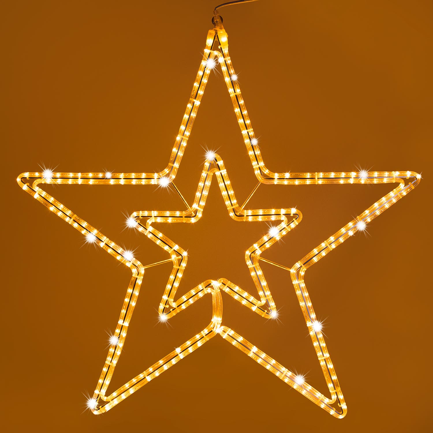 Leuchtröhrenstern design, 100 x H 105 cm, 374 warmweiße LEDs Leuchtröhrenstern design, 100 x H 105 cm, 374 warmweiße LEDs