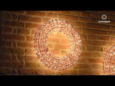 Corona 3D Rose Gold, entramado en espiral, Ø 40 cm, 400 microled blanco cálido 2