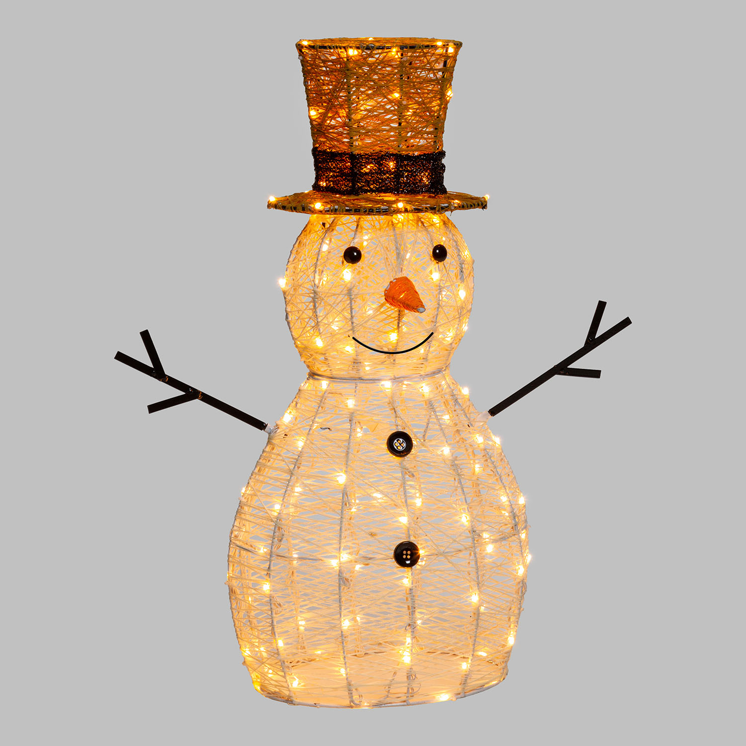Pupazzo di Neve 3D Light Cream & Brown, h 70 cm, 160 Dual LED bianco extra caldo e bianco freddo 4